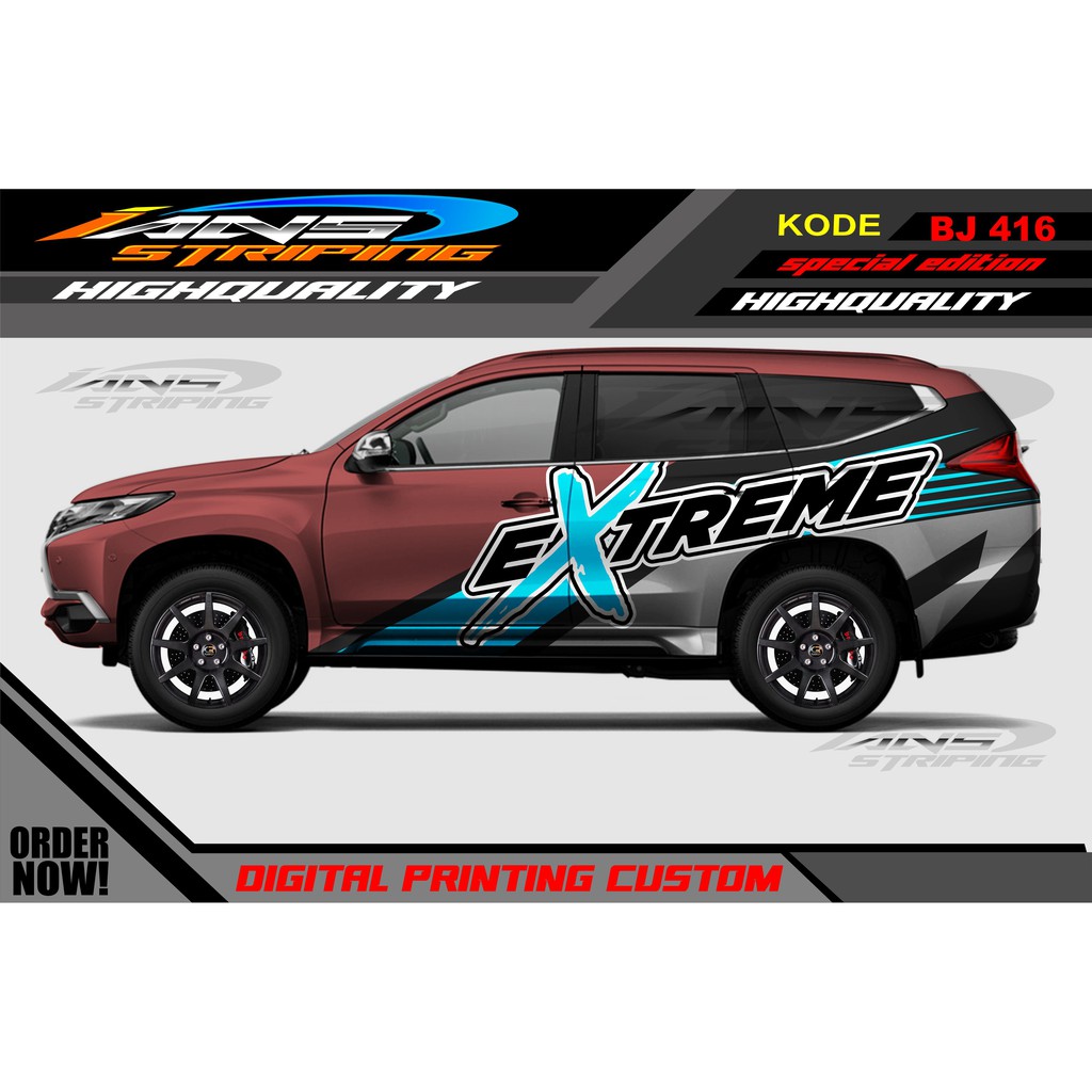 DECAL STICKER MOBIL PAJERO FORTUNER / STIKER MOBIL / VARIASI STIKER PAJERO