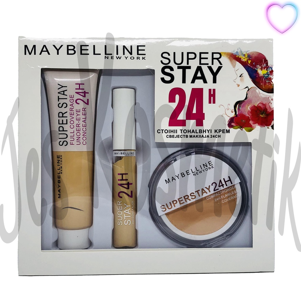 Paket Kosmetik MYB SuperStay 24H Lipgloss Mascara Eyeliner Pensil Alis Make Up Set 7 in 1