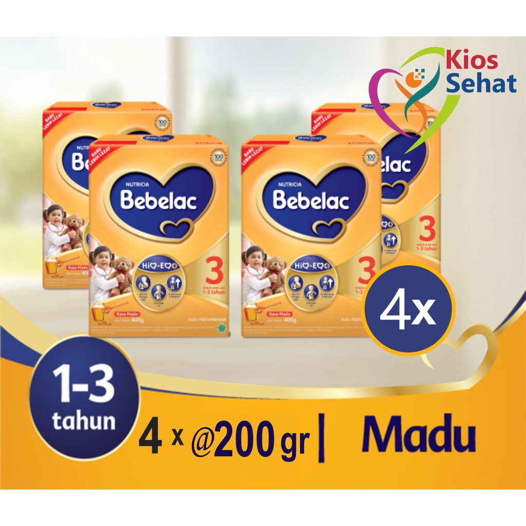 "BEBELAC 3" (Madu)               [4 x @200 gram] - Susu Balita 1-3 tahun