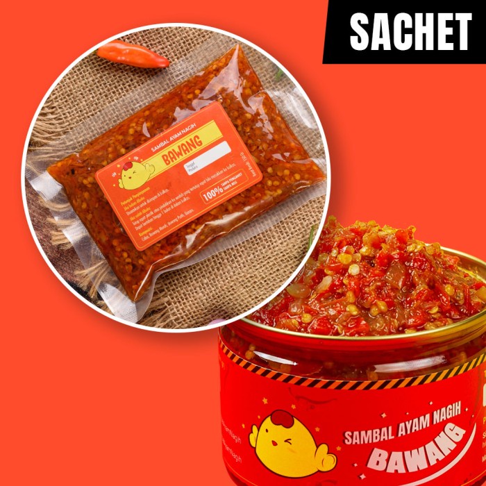 

sambal-aneka- sambal bawang sachet by sambal ayam nagih - sample bwg 25gr -aneka-sambal.