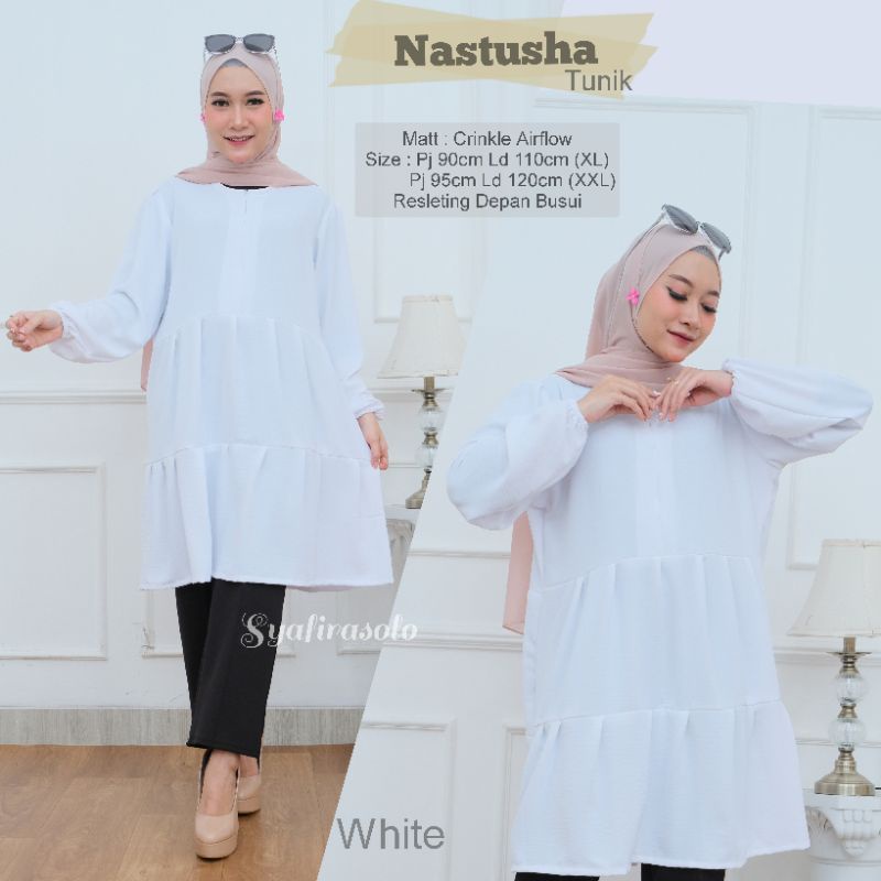 PROMO NASTUSHA TUNIK REMPEL CRINKLE AIRFLOW JUMBO LD 95,100,110,120&amp;130 (M,L,XL,XXL,XXXL)