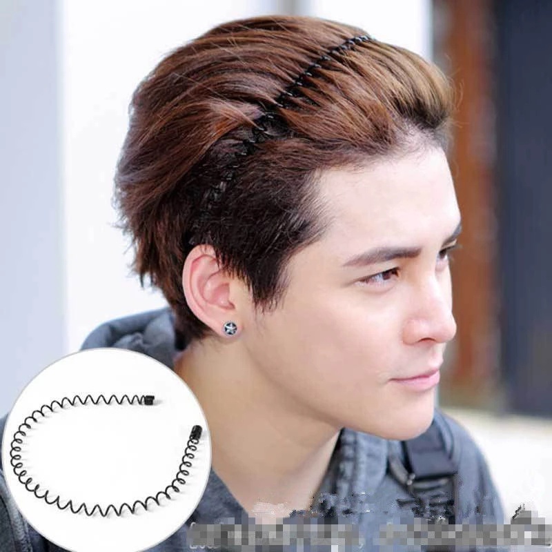 Unisex Black Wavy Hair Head Hoop / Fashion Non slip Metal Spiral Wave Headband Hairpins Hair Hoop Hair Accessories