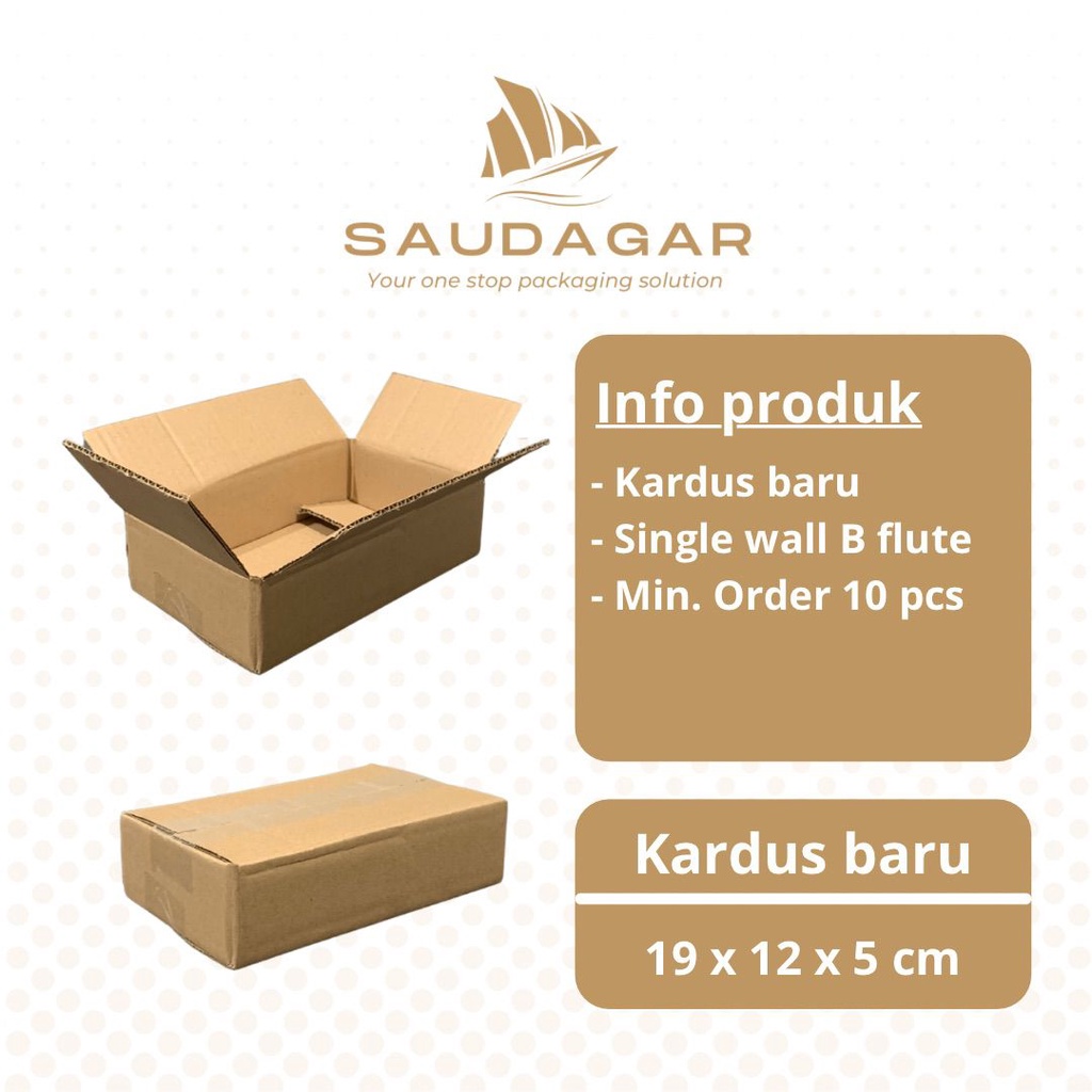 Kardus 19x12x5 cm / dus packing online / baru polos