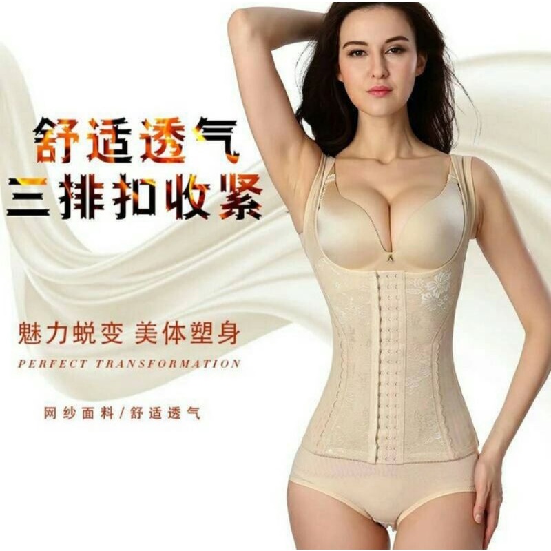 Korset Ready Size S-6XL Pasca Melahirkan 6 Rows Hooks Waist Cincher Body Shaper Corset Vest Top