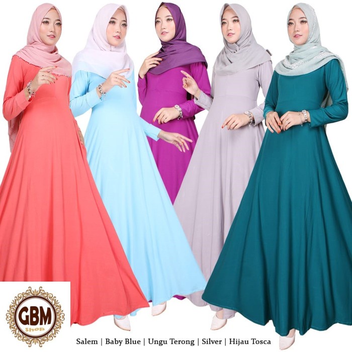 Cs20V1B Gamis Polos Jersey / Gamis Polos Jersey Murah / Baju Muslim Fashion - Kuning Kunyit