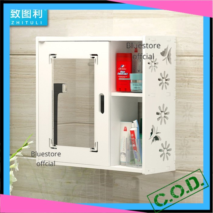 Rak Dinding Kamar Mandi Gantung Susun Vintage Minimalis Serbaguna Rak Toilet Tempat Sabun Make Up Ko