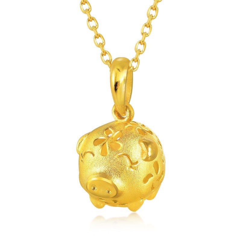 [Ready Stock]Fashion Gold Plated Piggy Necklace Cute Animal Pendant