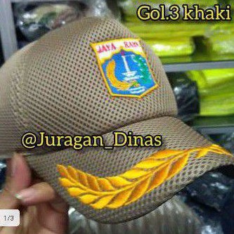 TOPI PNS PEMPROV DKI JAYARAYA KHAKI BAHAN JARING DOBEL MESS