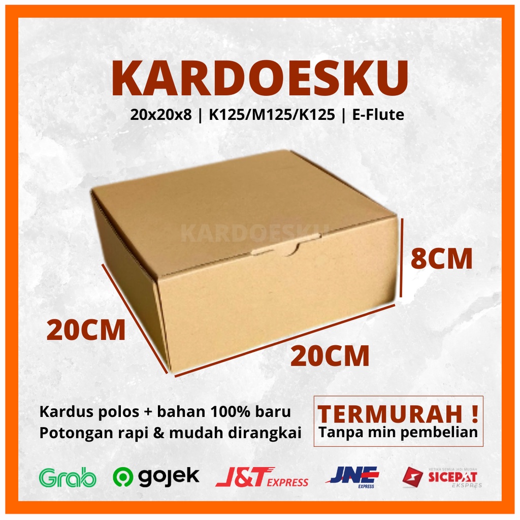 

Kardus 20x20x8 cm Front Lock | DIE CUT EASY USE I kotak baru polos karton mailer box termurah dus pizza packing hijab sepatu hampers baju souvenir hadiah kado gift kue aksesoris murah rakit olshop mug gelas cangkir kue tart coklat