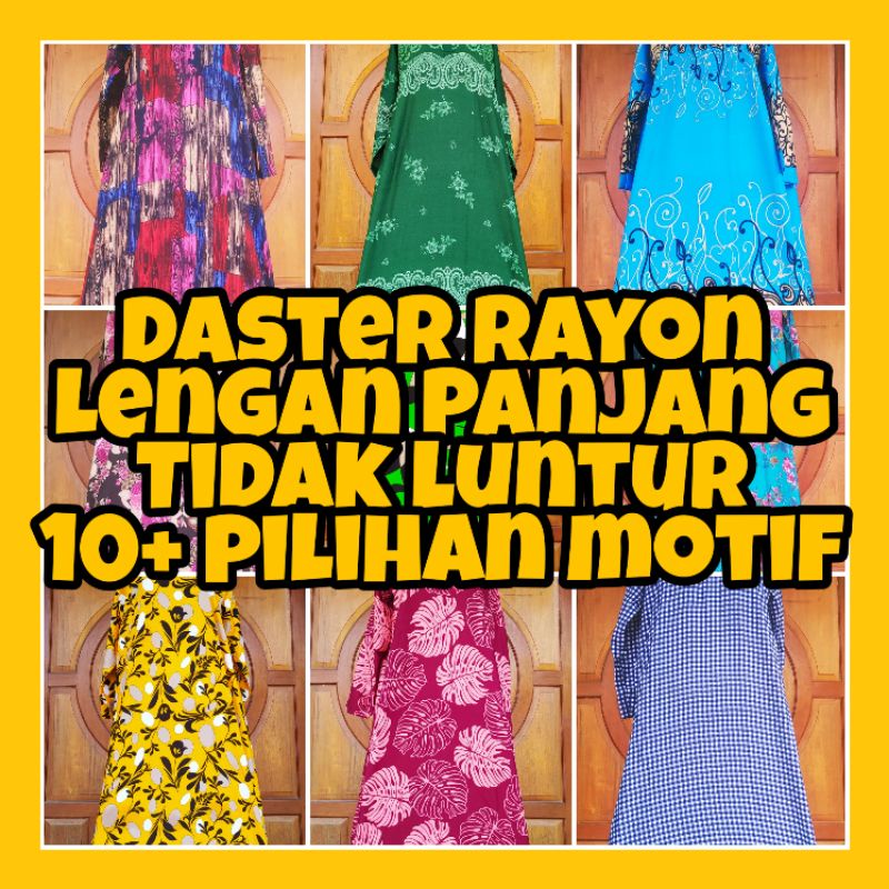 Daster Rayon Bali Busui Lengan Panjang Motif Bunga Daun Modern Kekinian Bahan Premium Tidak Luntur
