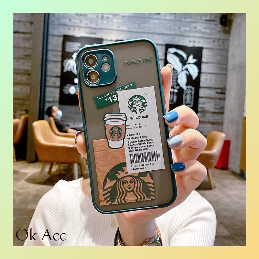 Softcase Hijau Starbucks for Oppo Realme 5/C3,6/Narzo,7/20 Pro,7i/C17,8,C11,C2,C20,C21,C15/C12/C25 Narzo 20/30A, Samsung A52s 4G/5G FM02