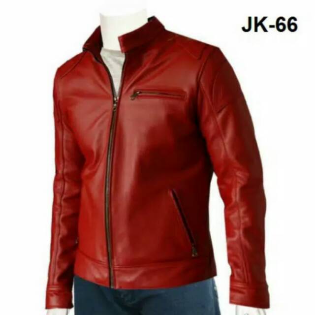 Jaket Semi kulit Pria Warna Merah