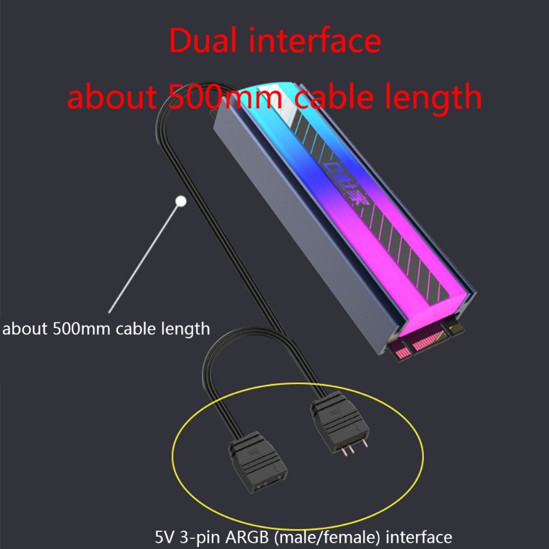 Vivi M.2 SSD NVMe Heat Sink 5V ARGB Hard Drive Pendingin Radiator Dengan Thermal Pad Untuk 2280 M.2