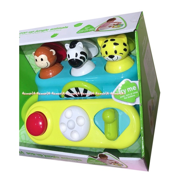 ELC Pop Up Jungle Animals Mainan Anak Mengenal Suara Dan Warna Belajar Menekan Spinner Dial Animal Untuk Bayi Usia 9bulan