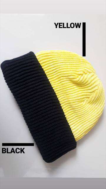 Special Beanie hats series 2 tone,beanie hat 2in1 rajutan, kupluk 12get