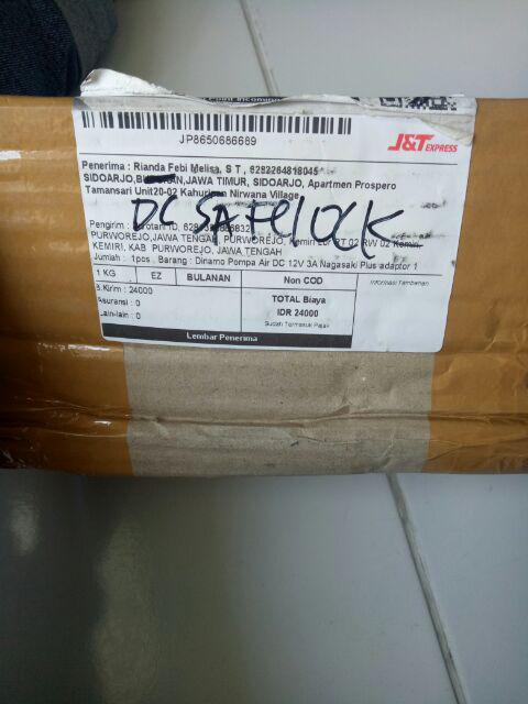 Dinamo Pompa Air Dc 12v 3a Nagasaki Plus Adaptor 12v