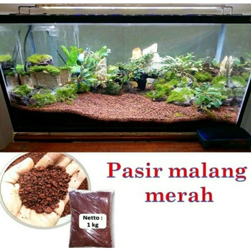 pasir malang  merah/pasir merah 1kg uk 1mm+-