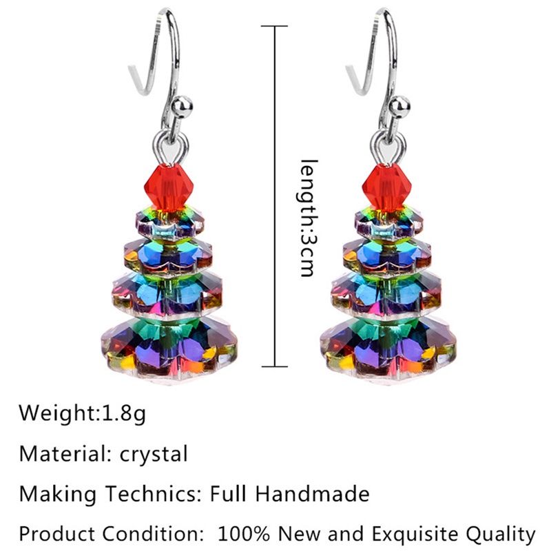 Fancyqube Anting Kristal Kuarsa Bentuk Pohon Warna-Warni Untuk Wanita