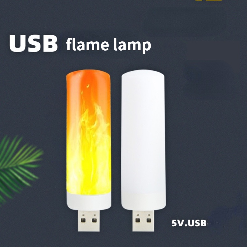 Lampu Malam Bentuk Lilin Tanpa Api Tenaga USB Ukuran 2.5x8.6cm Untuk Dekorasi Rumah