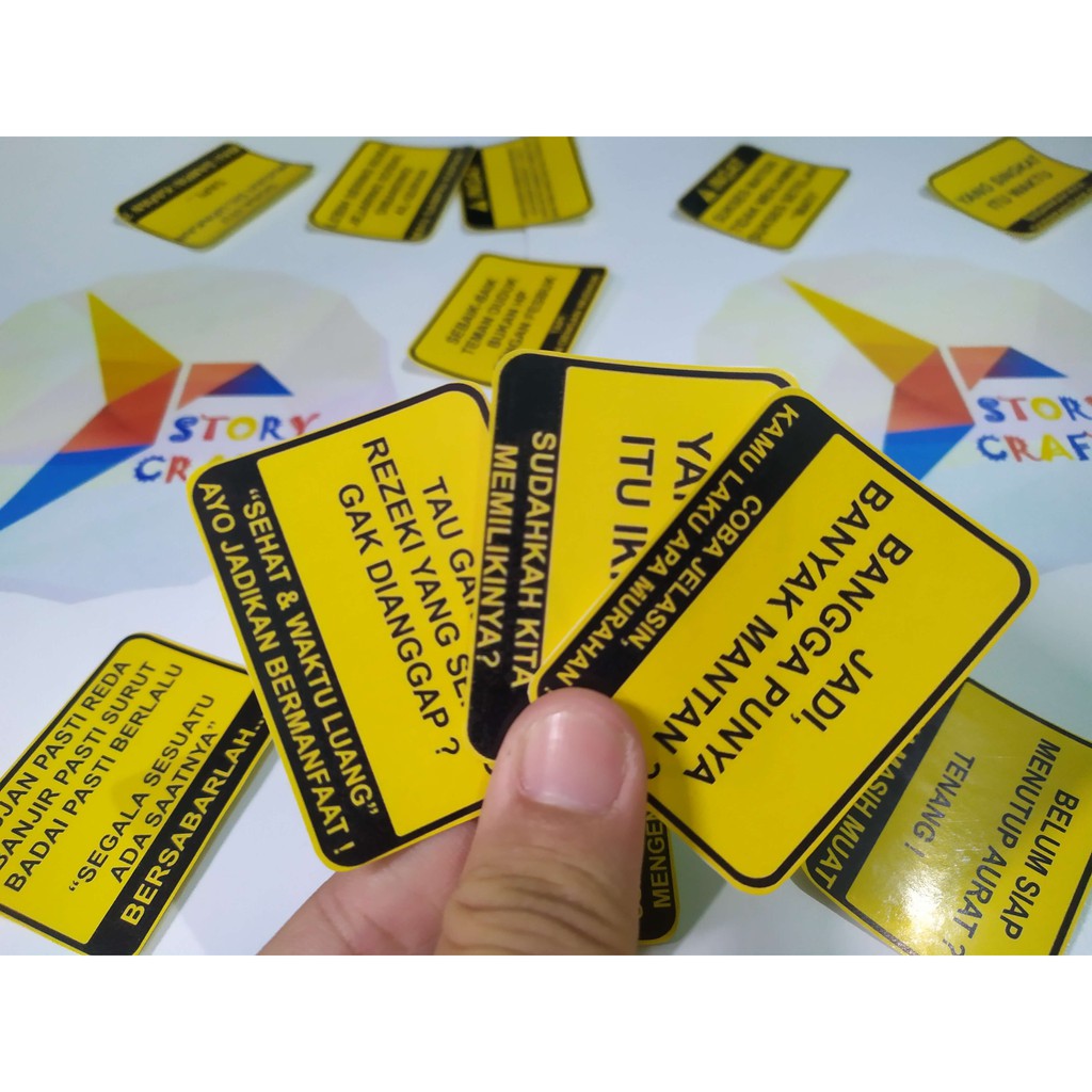 

Sticker Warning / Perhatian kata Lucu Mini Kocak