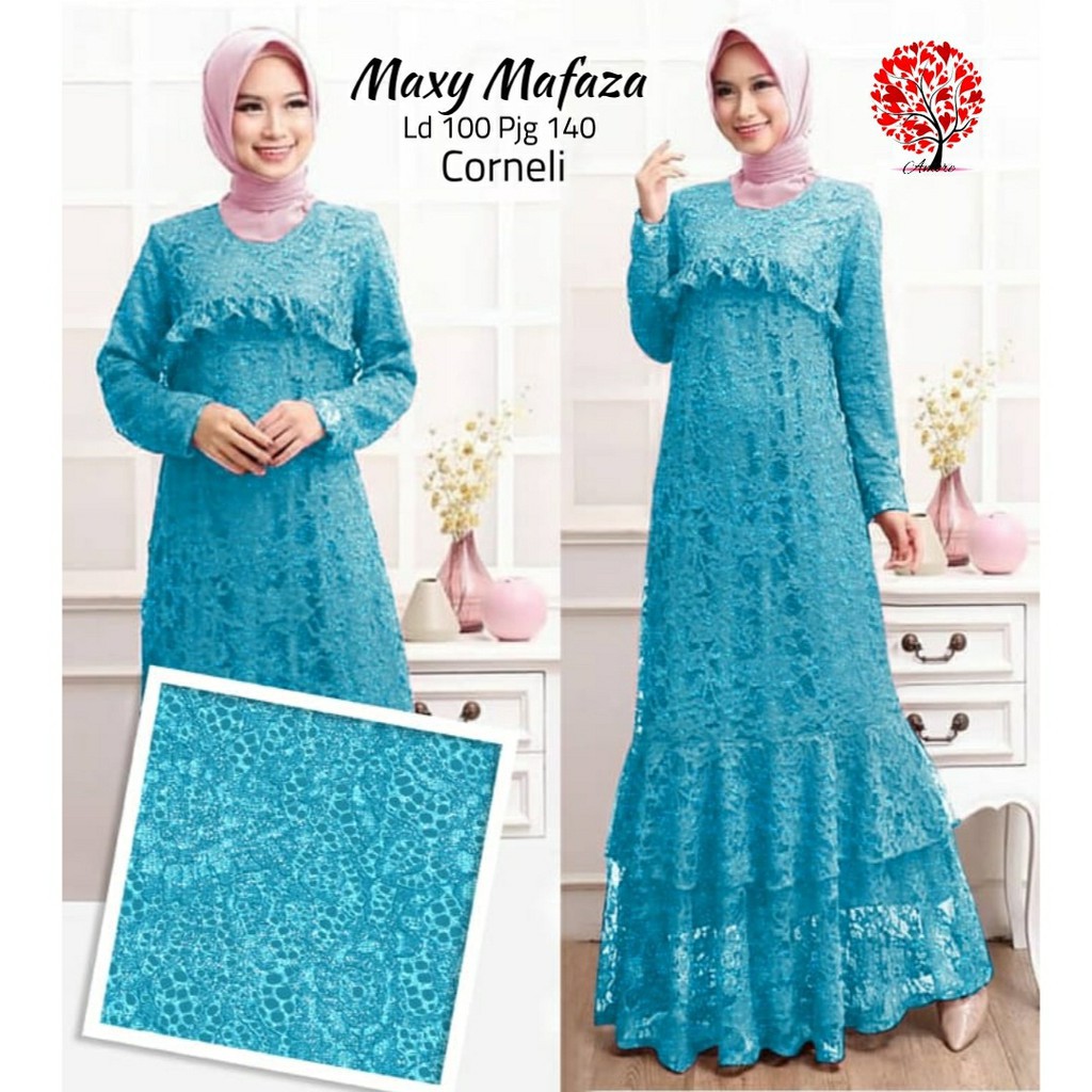 003 MAXY MAFAZA Busana Muslim Baju Pakaian Gamis Maxi Dress Baru Murah Grosir TanahAbang