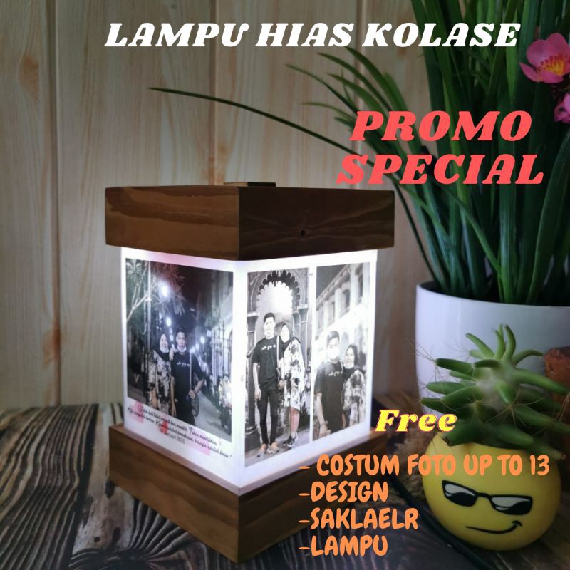Lampu Tidur Kolase Mozaik Tumblr Custom Foto Hadiah Ulangtahun Pernikahan Anniversary
