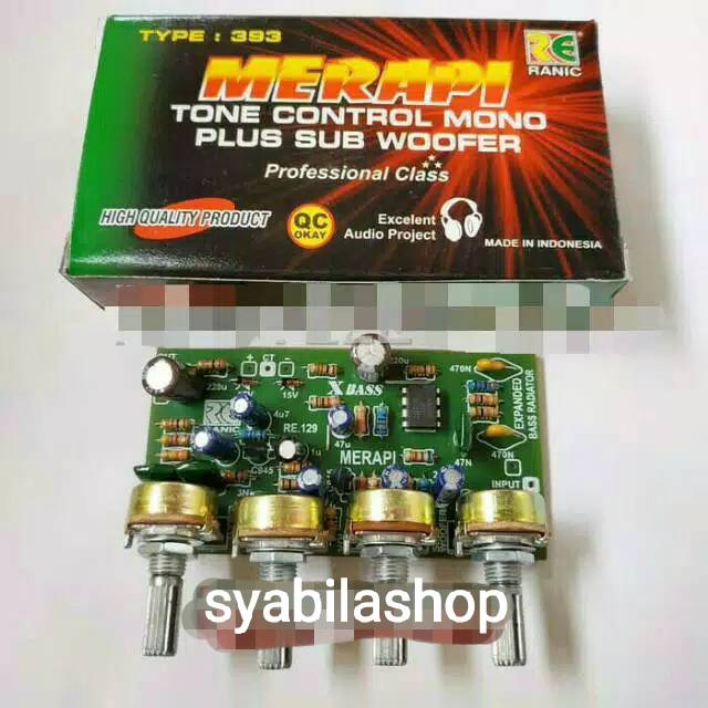 KIT TONE CONTROL MONO PLUS SUBWOOFER MERAPI RANIC 393 - TONE KONTROL MONO