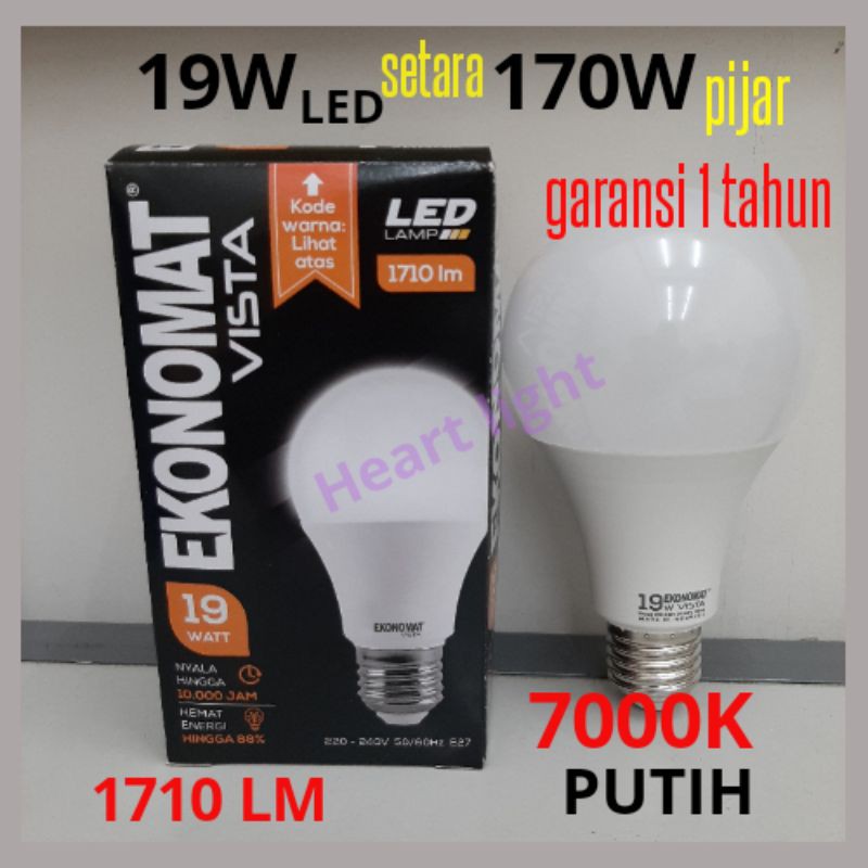 EKONOMAT VISTA 19W 7000k putih daylight 1710LM LAMPU LED 19W PUTIH LAMPU RUANGAN 19W PUTIH