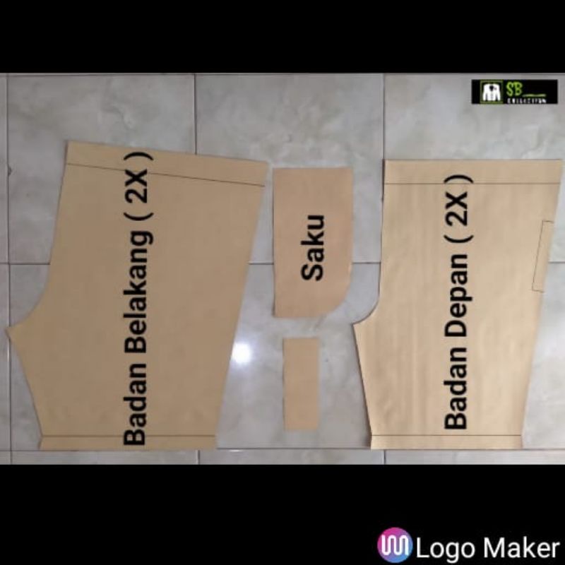 Pola jiplak celana kolor pendek dewasa