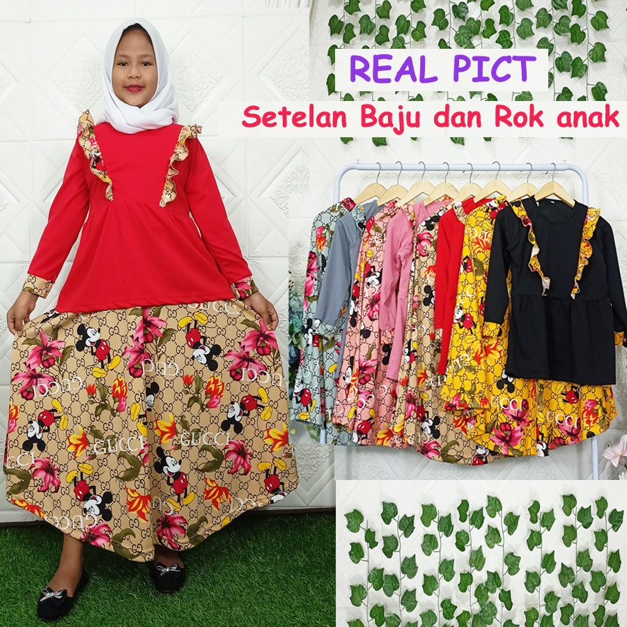 ( 6-12 Tahun ) SETELAN GUCIMIKY BAJU DAN ROK ANAK CARLINA FASHION