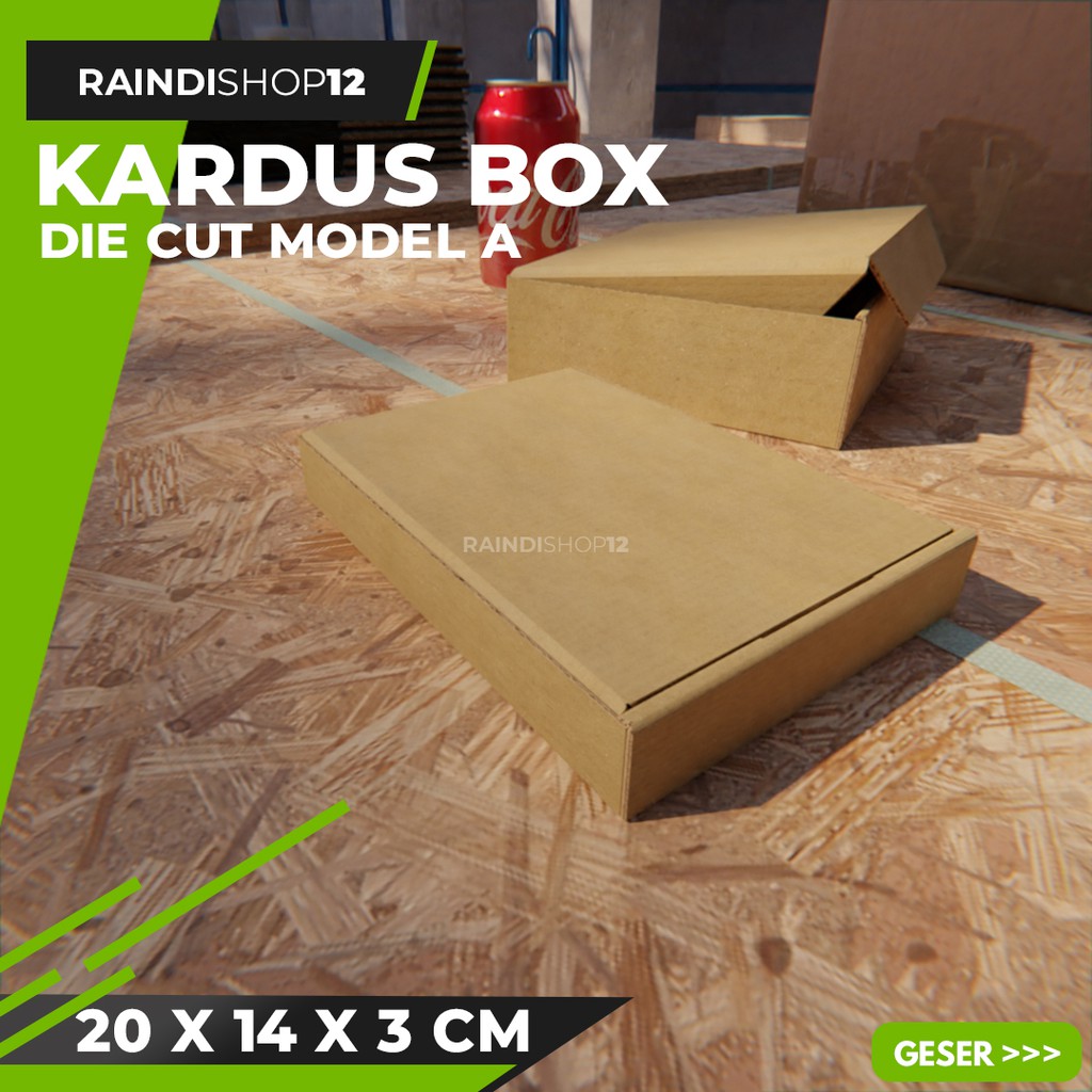 

(MIN 5 PCS) BOX 20 X 14 X 3 CM KARDUS DIE CUT KOTAK KARTON KEMASAN KADO A