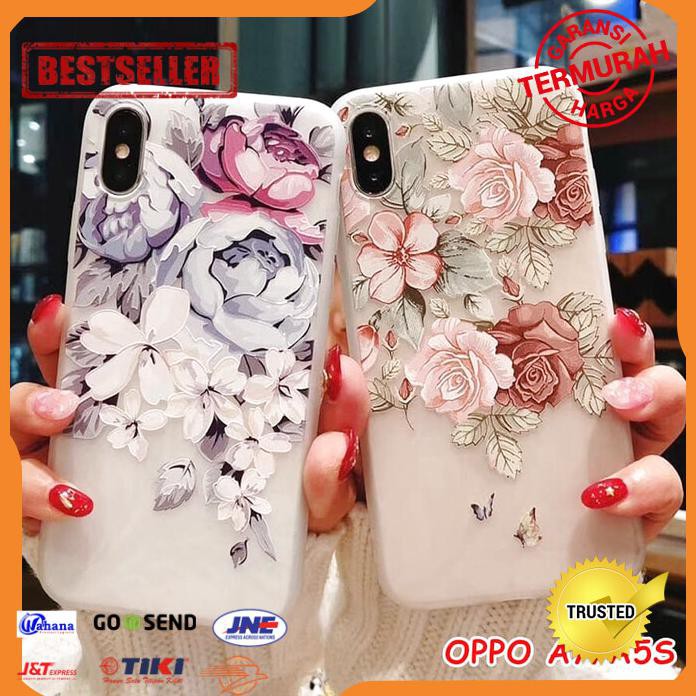 CASE HP OPPO A7 A5S 3D FLOWER SOFT CASE CASING