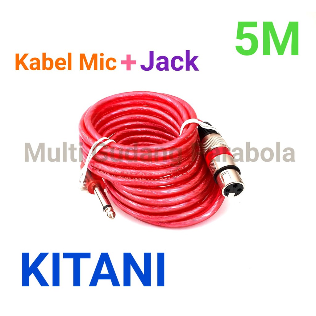 Kabel Mic Kitani 5 Meter  plus jack  Original Microphone Cable