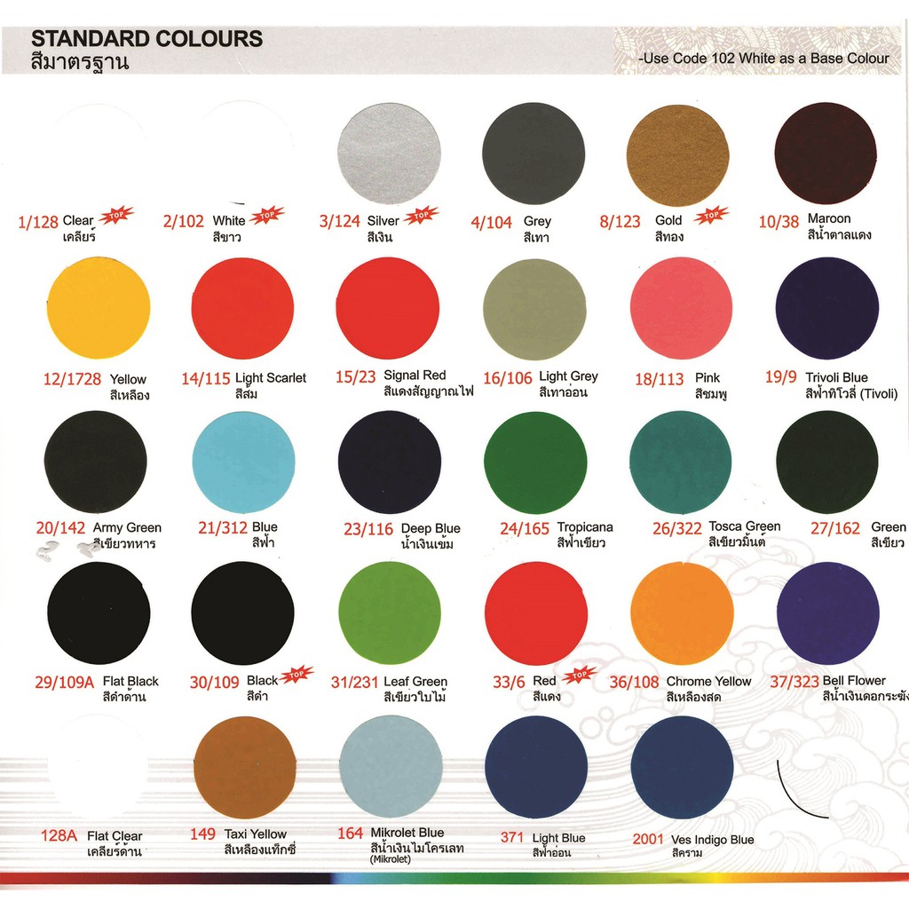 Cat Samurai Paint Standard Colors : Gold, Silver, Clear, etc