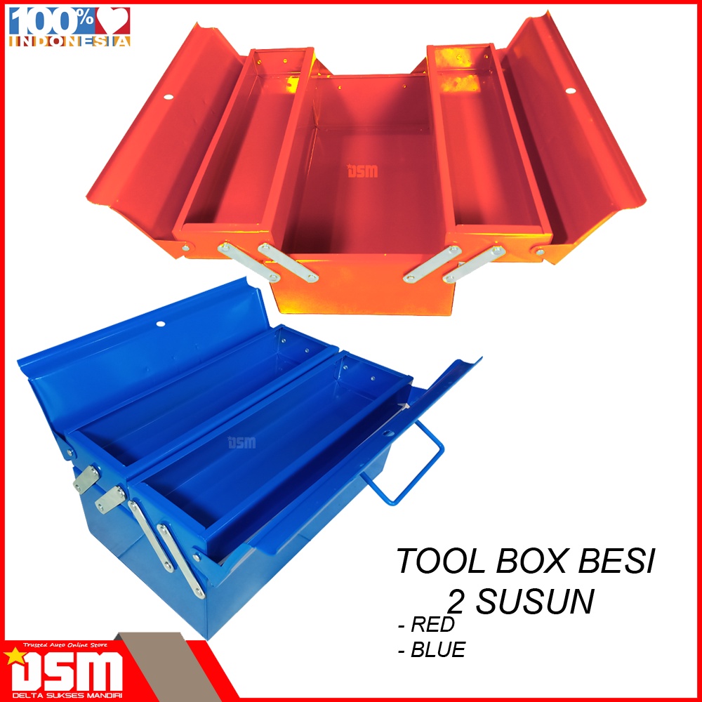 Tool Box Besi Dua Susun / Aksesoris Mobil / Perkakas Bengkel / DSM