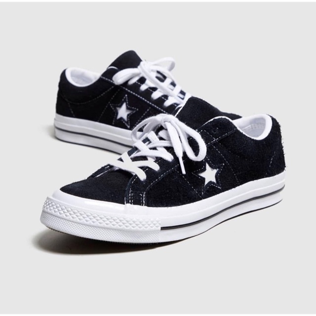 converse one star ox suede black