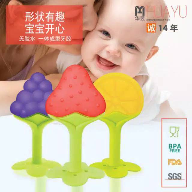 Gigitan Buah Bayi lembut dan fleksibel//  Baby teether Bahan silicone  100%