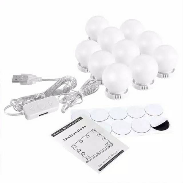 LAMPU CERMIN MAKE UP MUA 10 PCS LAMPU RIAS YOUTUBER