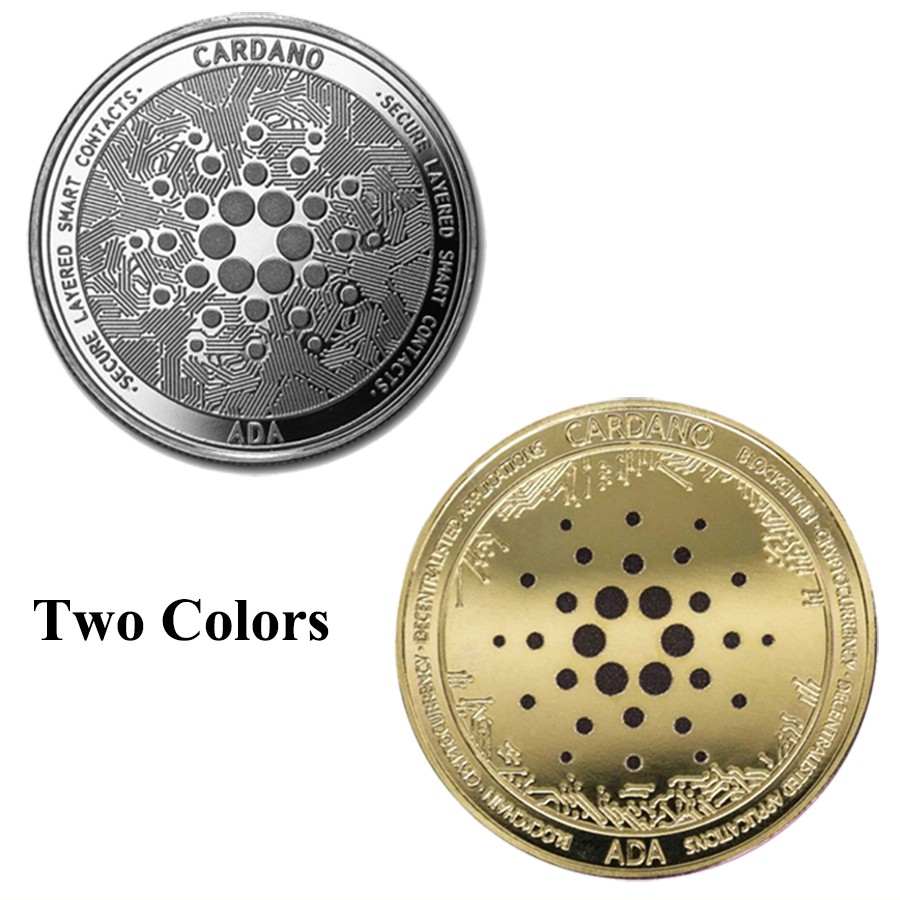 Gold Silver Dogecoin Ada Cardano Bitcoin Trx Qtum Iota Crypto Coin Cryptocurrency Great Gift Art Col Shopee Indonesia