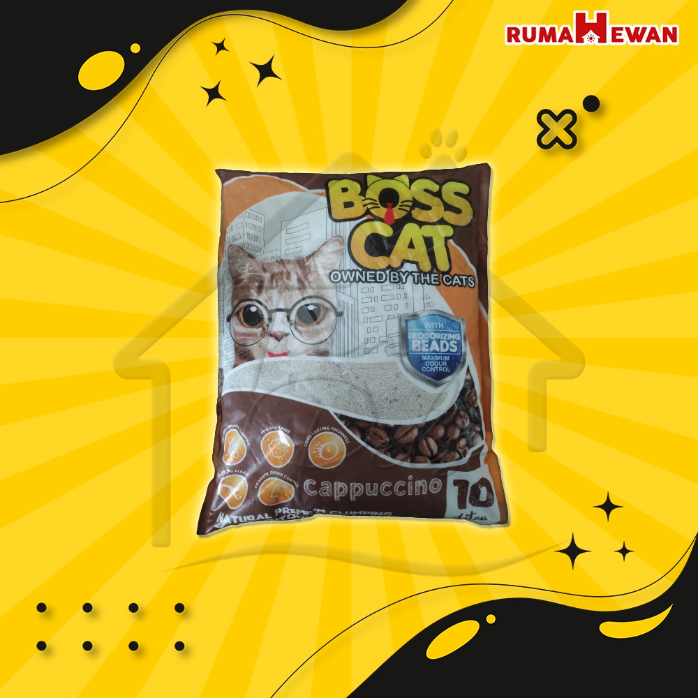 Pasir Gumpal Boss Cat Litter 10 Liter - Pasir Kucing Bosscat Setara Markotop 10L