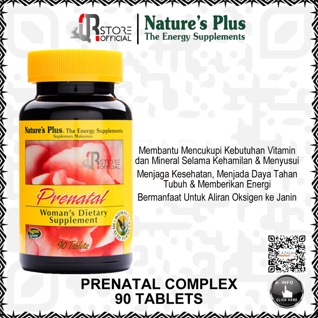Nature's Plus Prenatal Complex 90 tablet Free Bio Oil 100ML