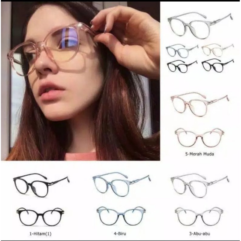 Kacamata anti radiasi  Wanita Pria Frame Sunglasses Lensa Transparan import MH.ID