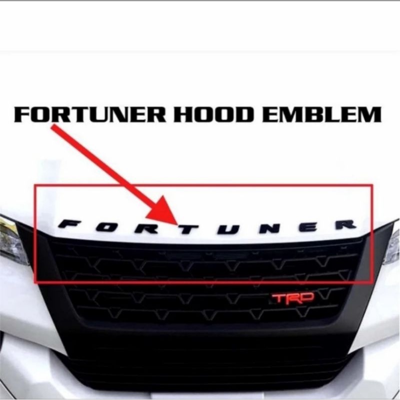 Stiker Emblem FORTUNER Kap Mesin Bahan ABS