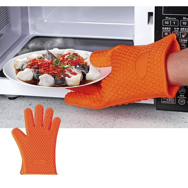 Sarung Tangan Silikon Tebal / Sarung Oven Anti Selip / Non Slip Thick Silicone Gloves