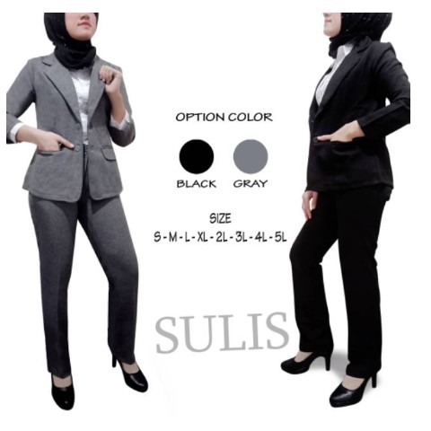 SETELAN BLAZER WANITA OUTERWEAR PANJANG JENICE JUMBO MURAH MODERN KATUN DENIM LONGCOAT MURAH