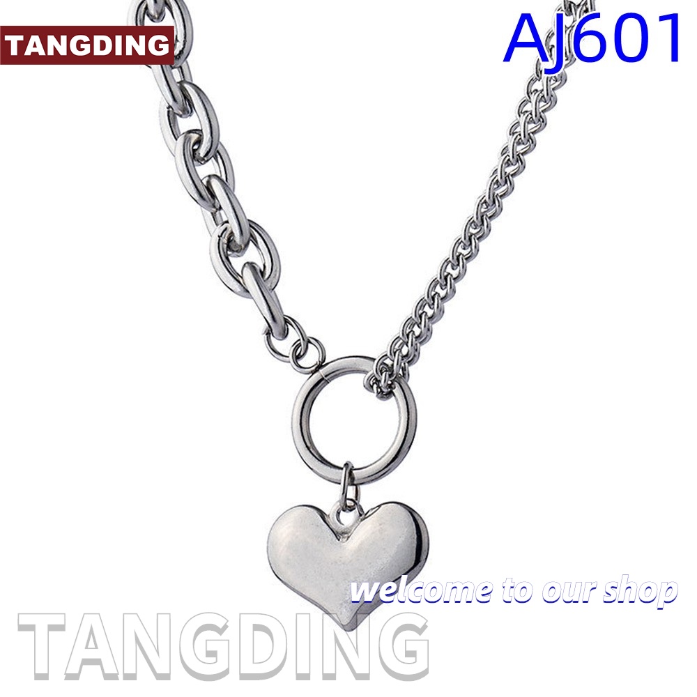 【COD Tangding】Love Pendant Necklace Female INS Trend Hip Hop Punk Hoodie Sweater Chain Korea Fashion Necklace