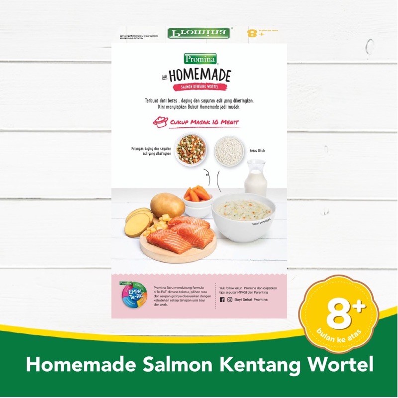 Promina Homemade Bubur Salmon Kentang Wortel &amp; Ayam Labu Kuning 100 gr