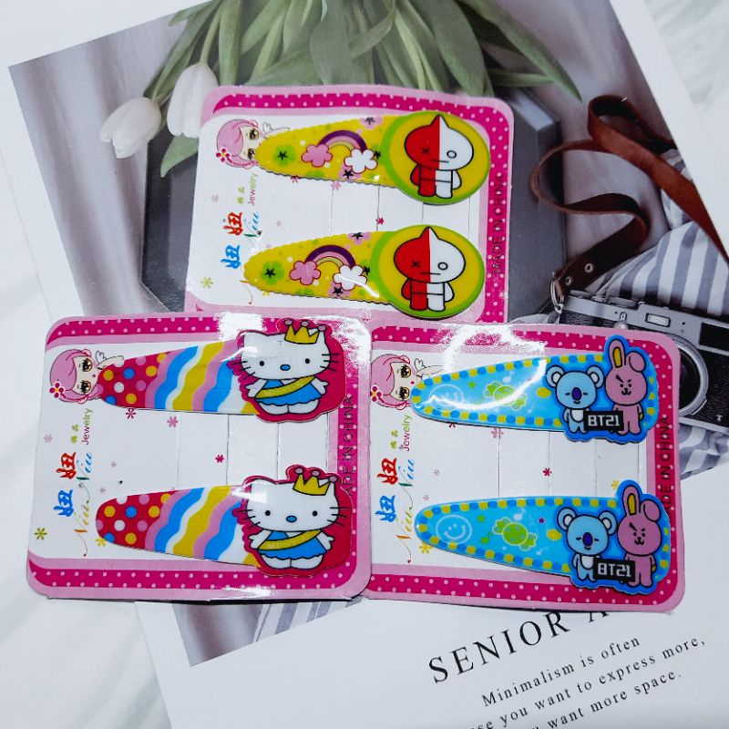 isi 2 Pcs Jepit Rambut Anak Tiktop Karakter Korea Import Best Seller