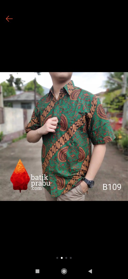 Sale !! Kemeja Batik Prabu Bahan Katun Baturaden Reguler Fit B109