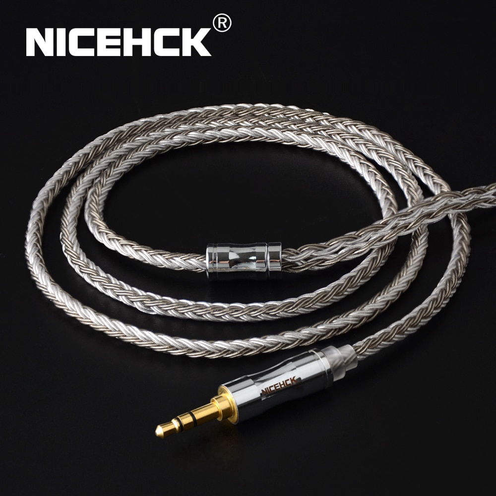 Nicehck C16-4 16 Core Kabel Lapis Silver 3.5 / 2.5 / 4.4mm Plug MMCX 2Pin QDC NX7 Pin Untuk CCA C12 KZ ESX TRN Pro